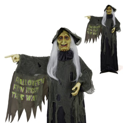 SEVOBAL 6FT Halloween Standing Decoration Activated Sound and Sway Durable Synthetic Weather-Resistant Neighborhood Highlights, Black, 46"*24"*32"