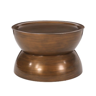 Minkler Modern Iron Hourglass Brushed Antique Coffee Table - Christopher Knight Home