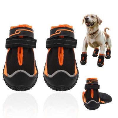 Unique Bargains Waterproof Dog Shoes Dog Boots Paw Protectors 4pcs