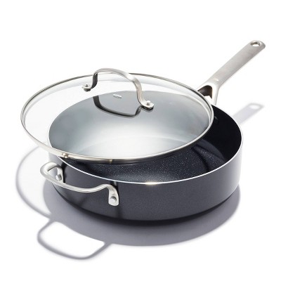 OXO Agility Series 5qt Ceramic Nonstick Aluminum Saute Pan with Lid and Helper Handle Black: Dishwasher-Safe, Induction Compatible