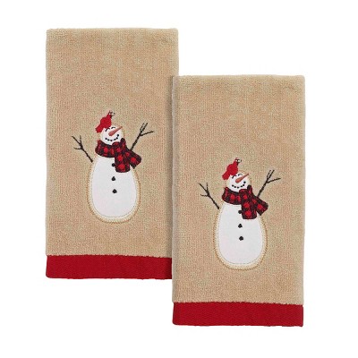 Avanti Linens Snowmen Gathering 2-Pack Fingertip Towel Set