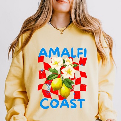 Simply Sage Market Amalfi Coast Red Checkerboard Lightweight Garment Dyed Sweatshirt
