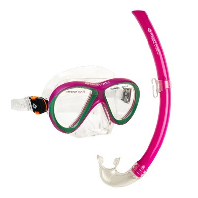 Hawaii Divers Guppy Kids Snorkel Combo – Pink/Green (4+)
