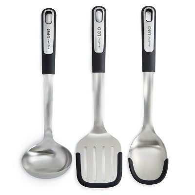 BergHOFF Graphite Stainless Steel 3Pc Utensil Set with Silicone Head, Recycled Material