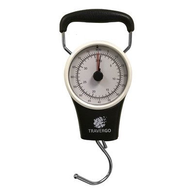 GoGreen Power (TR1300BK) Analog Luggage Scale with Hook, Built-in Measuring Tape, Weighs Luggage Up to 80 lbs / 36.28 kg, Black
