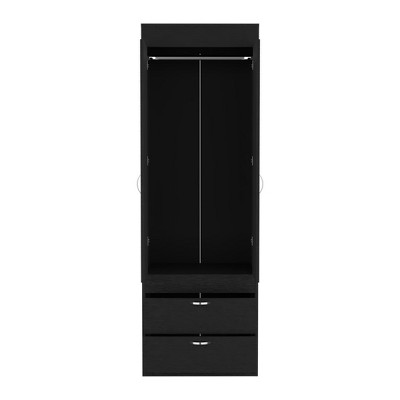 Chery Life Armoire 70H", Double Door Cabinet, Two Drawers, Metal Handles, Rod