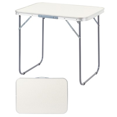 SEVOBAL Portable Folding Camping Table Outdoor Waterproof Adjustable Height Table Aluminum Lightweight Suitcase BBQ Beach, White, 72.5"*52.5"*7"