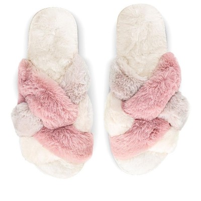 Memoi Women's Multi Weave Plush Slippers