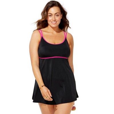 Swimsuits for All Lingerie Strap Swimdress (Plus Sizes Available)