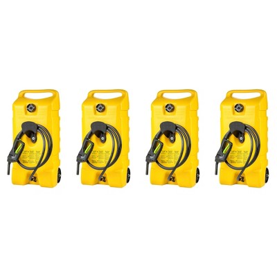 Scepter Duramax 14 Gallon Wheeled Utility Transfer Tank w/ Spout Pump, Yellow – Portable Container w/ 10-Foot Hose for Mowers, Generators & Marine Use