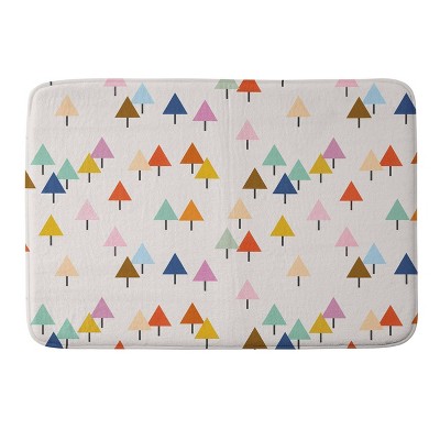 Deny Designs Showmemars Colorful Little Festive Trees Memory Foam Bath Rug: Abstract Microfiber, Machine Washable