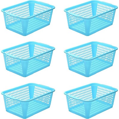 YBM HOME Plastic Perforated Storage Basket Bin Office Drawer, Shelf Desktop CountertopTray Organizer 32-1184, Pack of 6