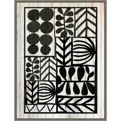 18" x 24" Botanic Print by Tom Reeves Framed Canvas Wall Art - Amanti Art: Modern Etching, Polystyrene Frame, Sawtooth Back