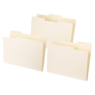 Unique Bargains Classroom Home Office Paperwork Manila 1/3 Cut Tab Letter Size File Folders