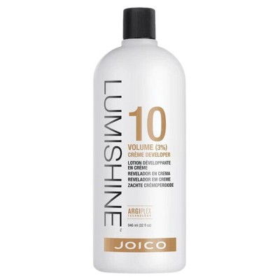 Joico Lumishine 10 Volume (3%) Creme Developer For Permanent Hair Color | Long-Lasting Results | ArgiPlex Technology - (32 oz)