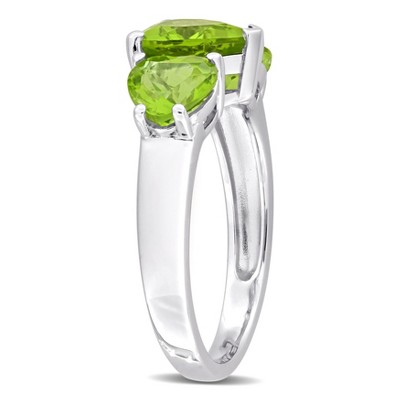 EVERLY JEWELRY  |   Sterling Silver 3 1/3 CT TGW Peridot 3 Stone Ring
