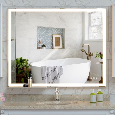 Vanity Mirror With Led Lights Three Colors Adjustable Anti-Fog Touch Switch Smart Large Bathroom Mirrors Wall Mounted Makeup Mirror-The Pop Home