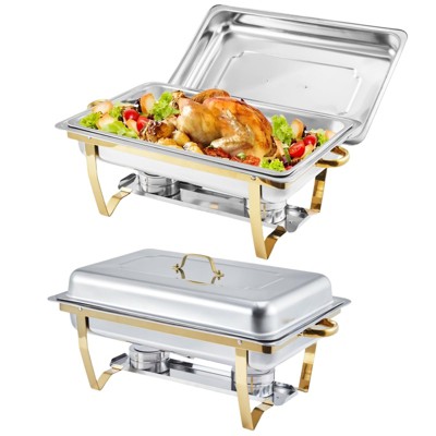 Chafing Dishes for Buffet ,8 Qt Stainless Steel Chafers and Buffet Warmers Sets With Lid, Rectangle Serving Food Warmer Catering Supplies Buffet