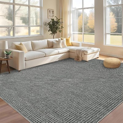 Area Rugs Ft Washable Boho Non-Slip Dining Room Soft Ultra Thin Waffle Print Bedroom Indoor Floor Carpet for Living Room