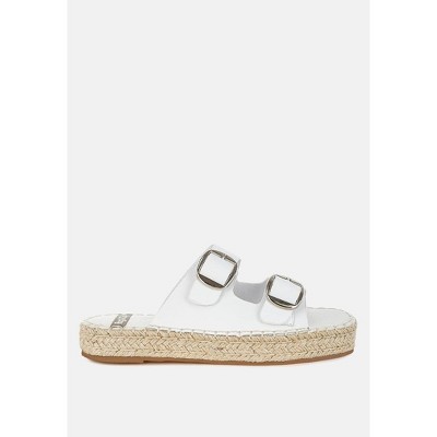 Palala Genuine Soft Leather Square Toe Espadrilles Women