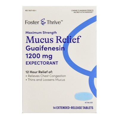 Foster & Thrive Mucus Relief 1200mg Extended Release Tablet, 14 Ct