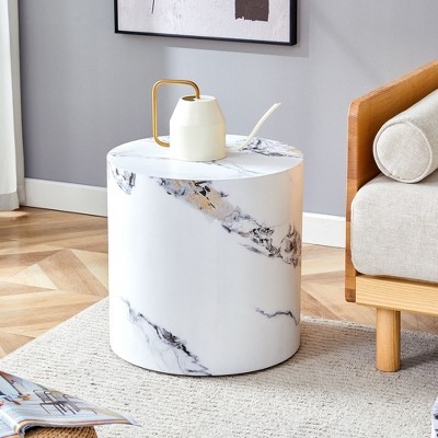 Kumasinova 15.7"Dia x 15.7"H Modern End Table with Fine Texture,Chic Sofa Side Table for Living Room,Premium MDF Accent End Table with Foot Pads