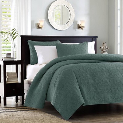 Madison Park 3pc King/California King Vancouver Reversible Quilt Set Dark Green