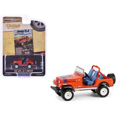 1979 Jeep CJ-7 Renegade Red with Blue Stripes "Vintage Ad Cars" Series 11 1/64 Diecast Model Car by Greenlight