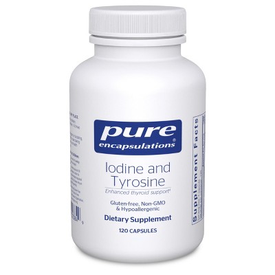 Pure Encapsulations Iodine and Tyrosine - Hypoallergenic Supplement for Enhanced Thyroid Support - 120 Capsules