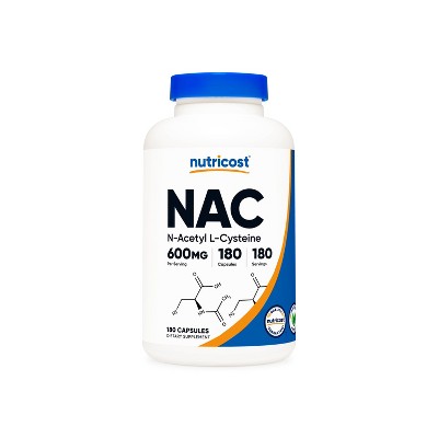Nutricost N-Acetyl L-Cysteine (NAC) Capsules (600 MG) (180 Capsules)