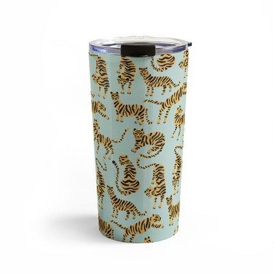 Cat Coquillette Tiger Collection Mint Orange Travel Mug 20 oz Stainless Steel Travel Mug - Deny Designs