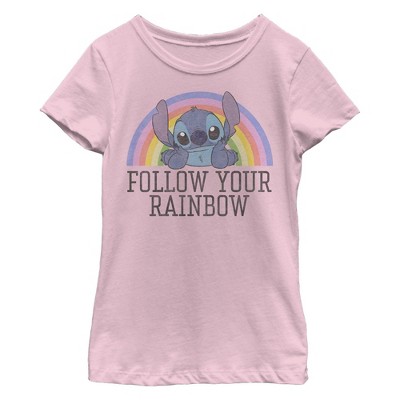 Girl's Lilo & Stitch Follow Your Rainbow T-Shirt