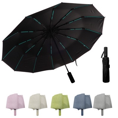 Unique Bargains Automatic Umbrella Collapsible Portable for Travel