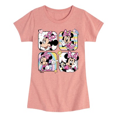 Girls' - Disney - Grid Doodle Minnie Mouse Fitted Short Sleeve Graphic T-Shirt