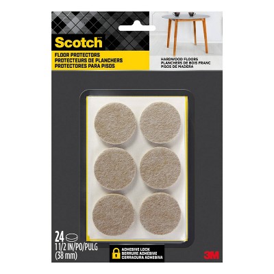 Scotch 1.5" 24pk Felt Pads