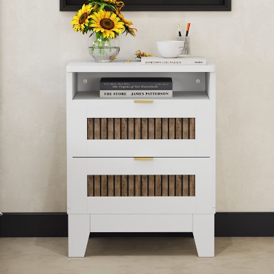 Okak Farmhouse Dresser for Bedroom with 6 Drawer, Wooden Closet Storage Cabinet Organizer Nightstand with Metal Handles for Living Room Hallway, Brown