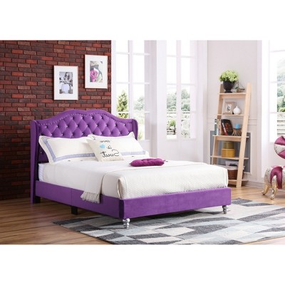 Full Size Platform Bed with Upholstered Headboard for Bedroom