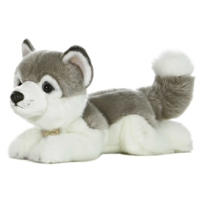 Aurora Medium Husky Miyoni Realistic Stuffed Animal Gray 11"