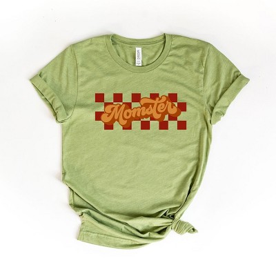 Simply Sage Market Women's Momster Checkered Short Sleeve Graphic Tee