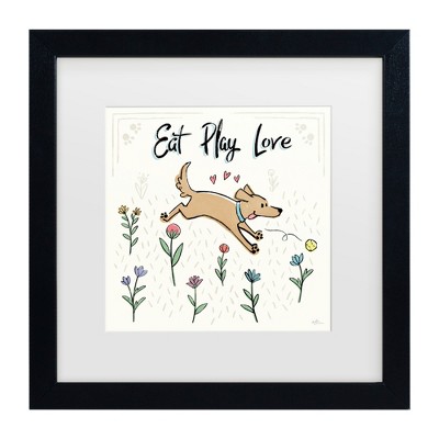Trademark Fine Art - Janelle Penner Dogs in the Garden II Matted Framed Art