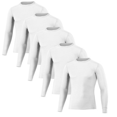 BenBen 5 Pack Men's Compression Shirt T-Shirt Gym Tops Long Sleeve Moisture-Wicking Cool Tek