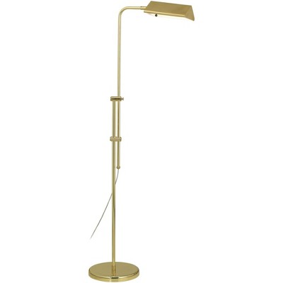 Regency Hill Traditional Adjustable Pharmacy Floor Lamp with USB Charging Port 54" Tall Brass for Living Room Reading House Bedroom
