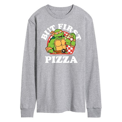 Men's - Teenage Mutant Ninja Turtles - But First Pizza Long Sleeve Graphic T-Shirt