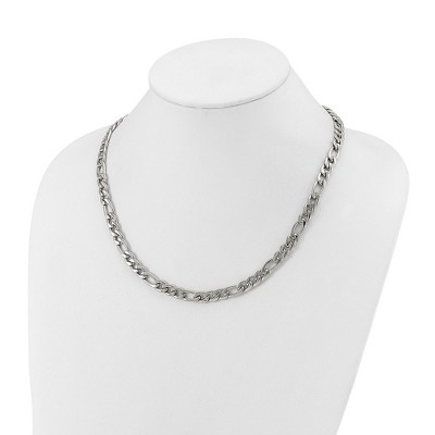 Chisel Stainless Steel Polished 8mm 20" Figaro Chain Necklace