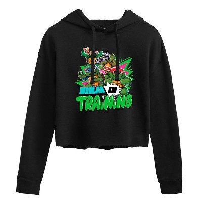 Women's - Teenage Mutant Ninja Turtles Mutant Mayhem - Ninja In Training Cropped Graphic Hoodie