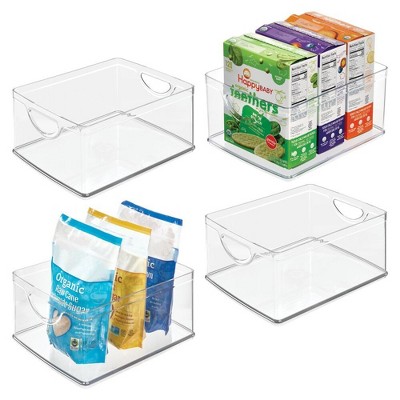 iDesign Stackable Pantry Storage Bin with Handles, Set of 4, Clear, Made in USA