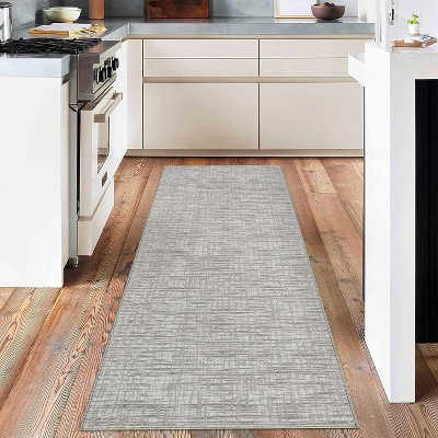 Acekool Area Rug, Modern Stripe Washable Non Slip Low Pile Soft Carpet for Living Room Bedroom Office, Easy Cleaning