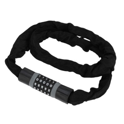 Unique Bargains Security Chain Combination Padlock Resettable 5 Digit Bike Lock Black Gray