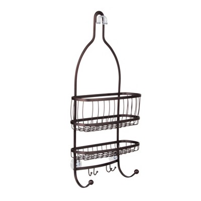iDESIGN York Lyra Hanging Shower Organizer 10 "x4 "x22 " Bronze