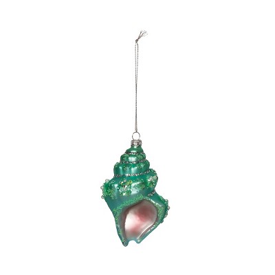 Gallerie II Green Shell Glass Ornament